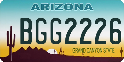 AZ license plate BGG2226