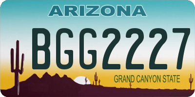 AZ license plate BGG2227