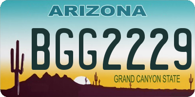 AZ license plate BGG2229