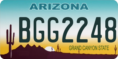 AZ license plate BGG2248