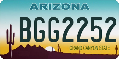 AZ license plate BGG2252