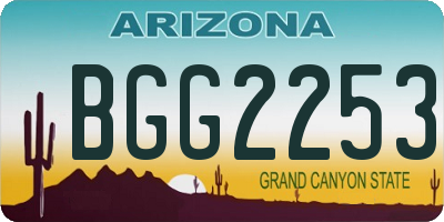 AZ license plate BGG2253