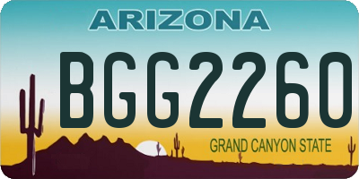 AZ license plate BGG2260