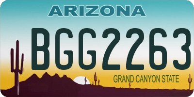 AZ license plate BGG2263