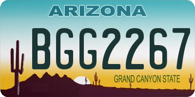 AZ license plate BGG2267