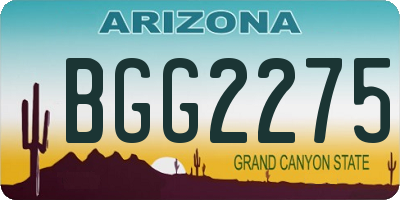 AZ license plate BGG2275