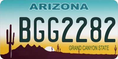 AZ license plate BGG2282