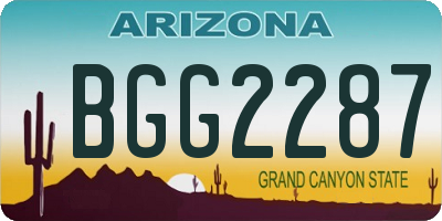 AZ license plate BGG2287