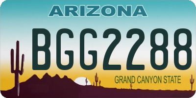 AZ license plate BGG2288