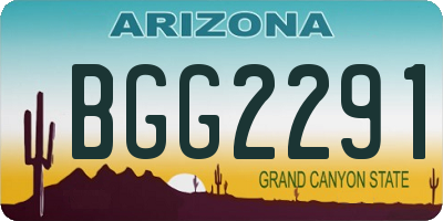 AZ license plate BGG2291