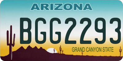AZ license plate BGG2293