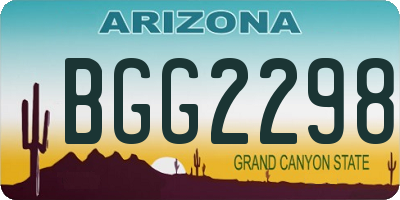 AZ license plate BGG2298
