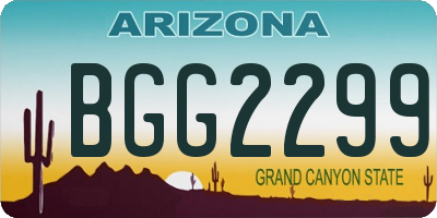 AZ license plate BGG2299