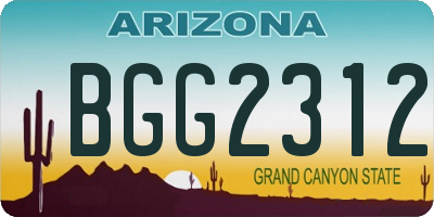 AZ license plate BGG2312