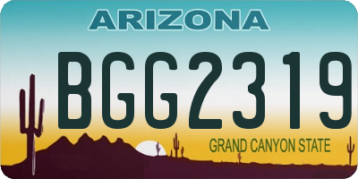 AZ license plate BGG2319