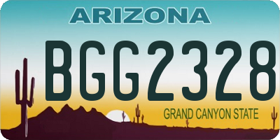 AZ license plate BGG2328