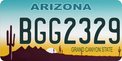 AZ license plate BGG2329