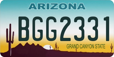 AZ license plate BGG2331
