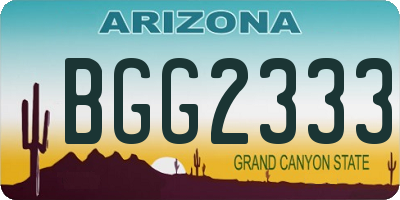 AZ license plate BGG2333