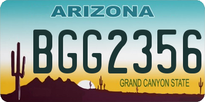 AZ license plate BGG2356