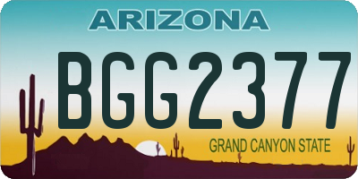 AZ license plate BGG2377