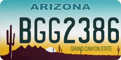 AZ license plate BGG2386