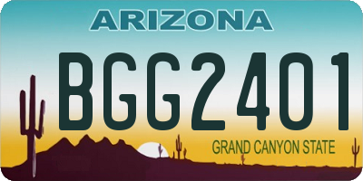 AZ license plate BGG2401