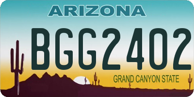 AZ license plate BGG2402