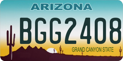 AZ license plate BGG2408