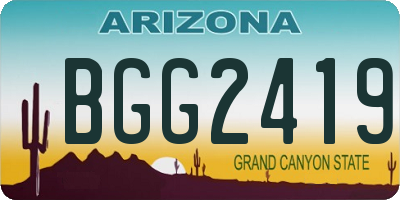 AZ license plate BGG2419