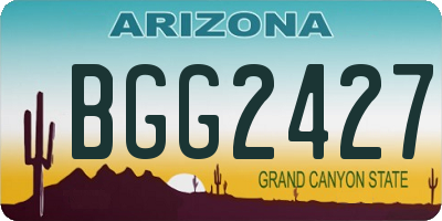 AZ license plate BGG2427