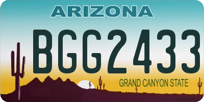 AZ license plate BGG2433