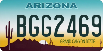 AZ license plate BGG2469