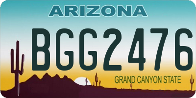 AZ license plate BGG2476