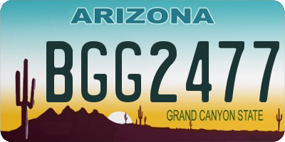 AZ license plate BGG2477