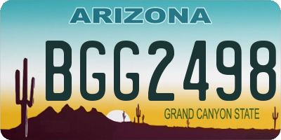 AZ license plate BGG2498