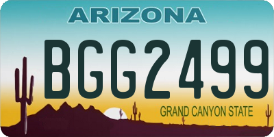 AZ license plate BGG2499