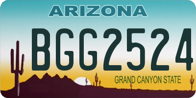 AZ license plate BGG2524