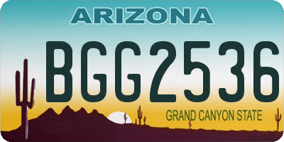 AZ license plate BGG2536