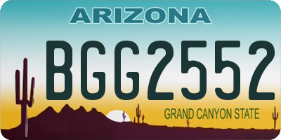 AZ license plate BGG2552