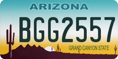AZ license plate BGG2557
