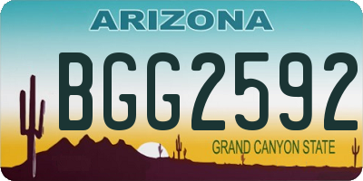 AZ license plate BGG2592