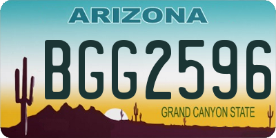 AZ license plate BGG2596