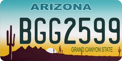 AZ license plate BGG2599