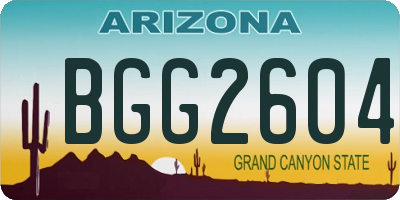 AZ license plate BGG2604