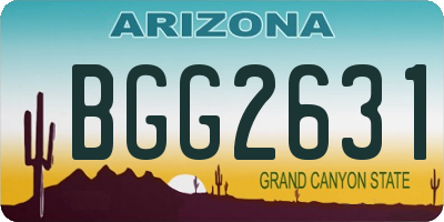AZ license plate BGG2631