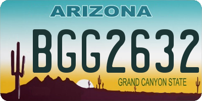 AZ license plate BGG2632