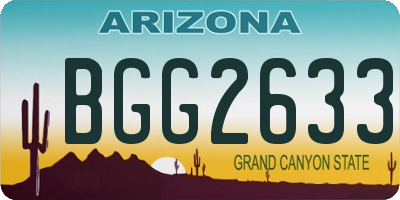 AZ license plate BGG2633