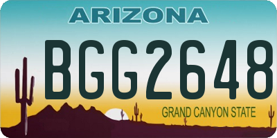 AZ license plate BGG2648