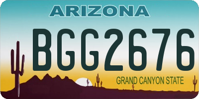 AZ license plate BGG2676